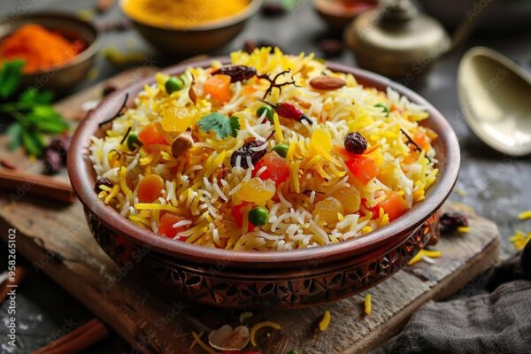 Saffron Rice Pulao (v)