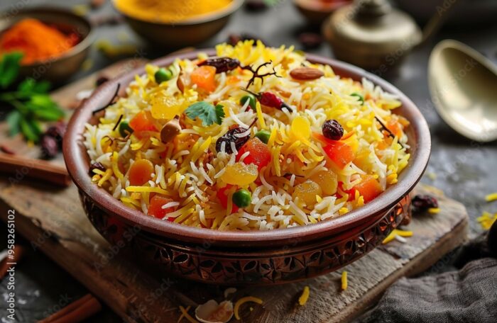 Saffron Rice Pulao (v)